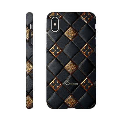 Personalized iPhone 16 and 15 Pro Max Cover,Luxury Checkers Pattern Tough Case,Custom Design,iPhone 16,15,14,13,12,11 iPhone XS Max