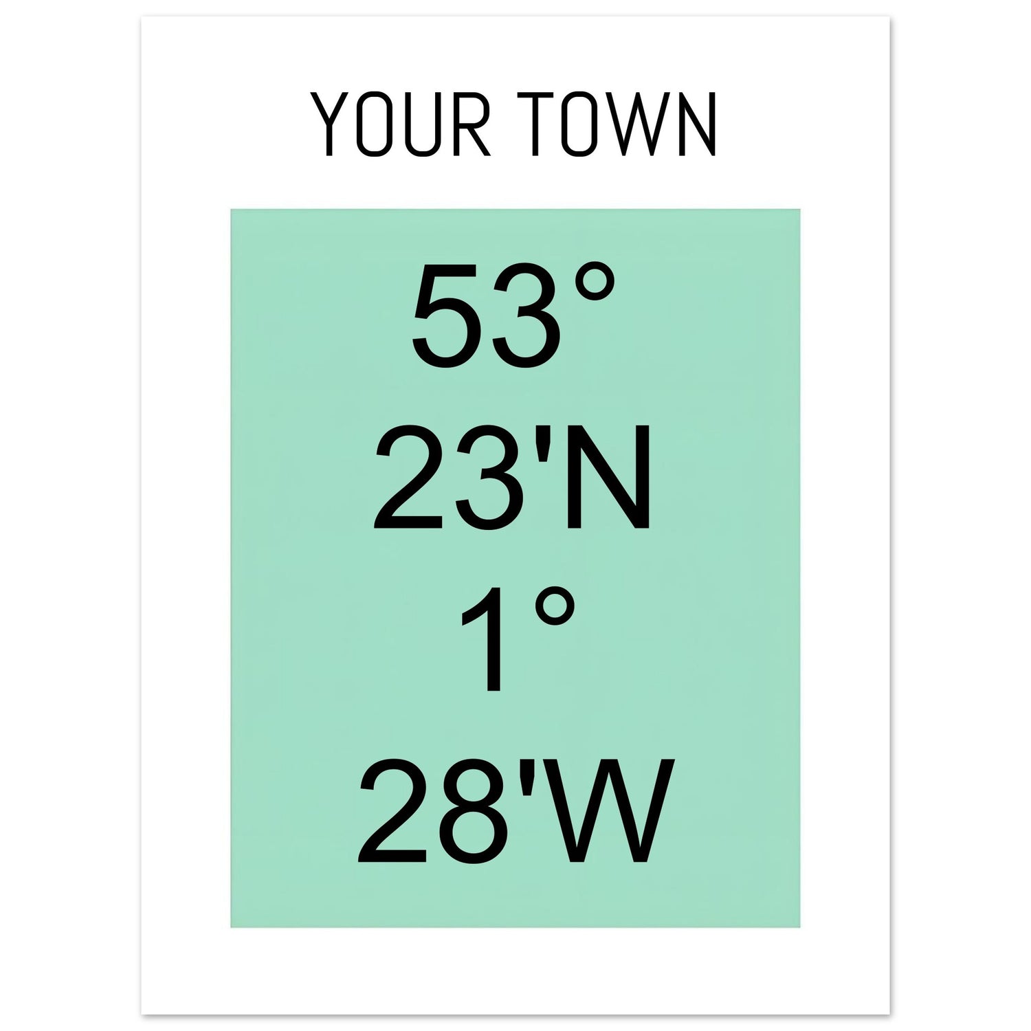 Personalized Map or Custom Location Coordinates Poster Print | Minimalist Unframed Wall Art Decor A3 A4 A5