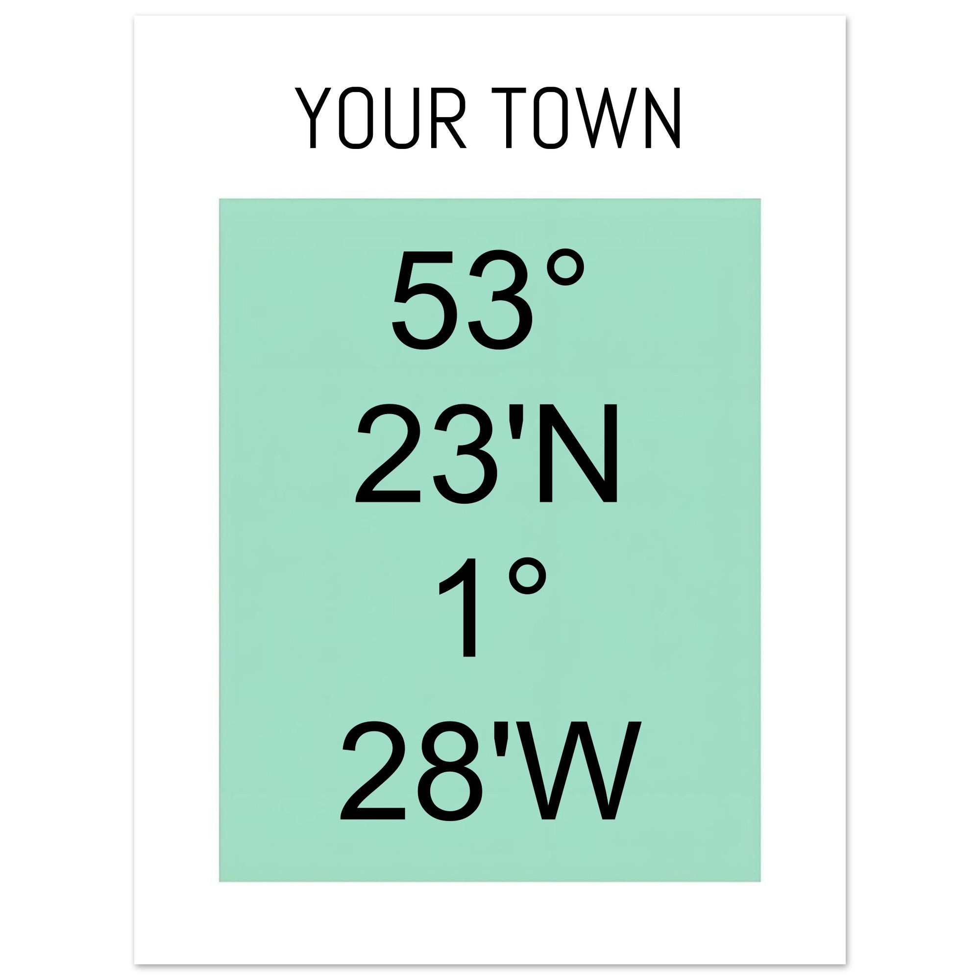 Personalized Map or Custom Location Coordinates Poster Print | Minimalist Unframed Wall Art Decor A3 A4 A5