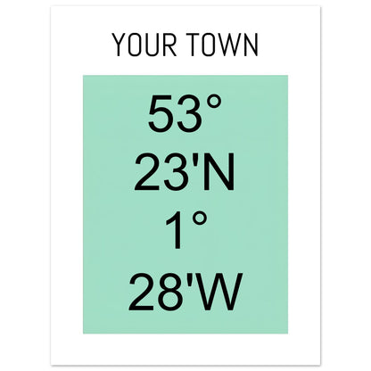 Personalized Map or Custom Location Coordinates Poster Print | Minimalist Unframed Wall Art Decor A3 A4 A5