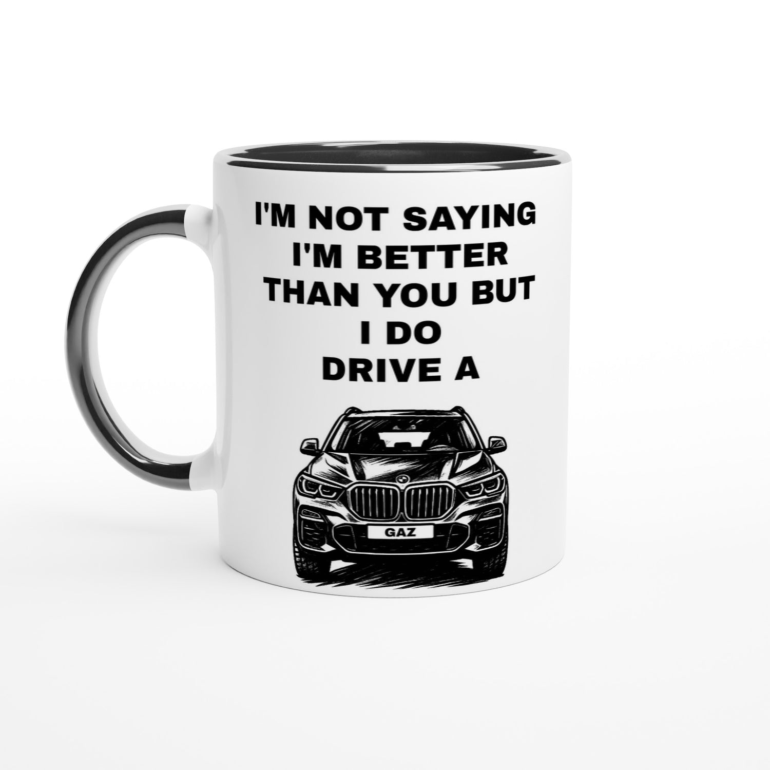 Personalized BMW X1 Mug - Custom SUV Lover Coffee Cup - 11oz Ceramic Gift Ceramic Black