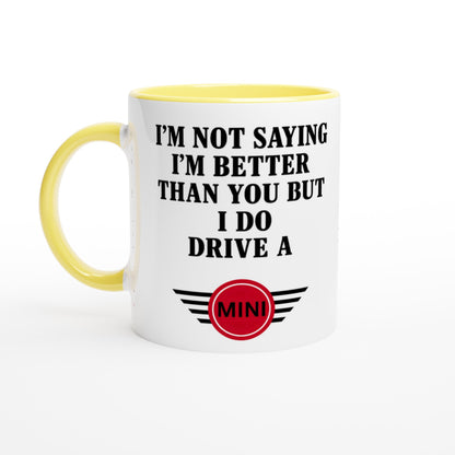 Personalized Mini Cooper Countryman Mug - Custom Car Lover Gift - 11oz Ceramic Coffee Cup Ceramic Yellow