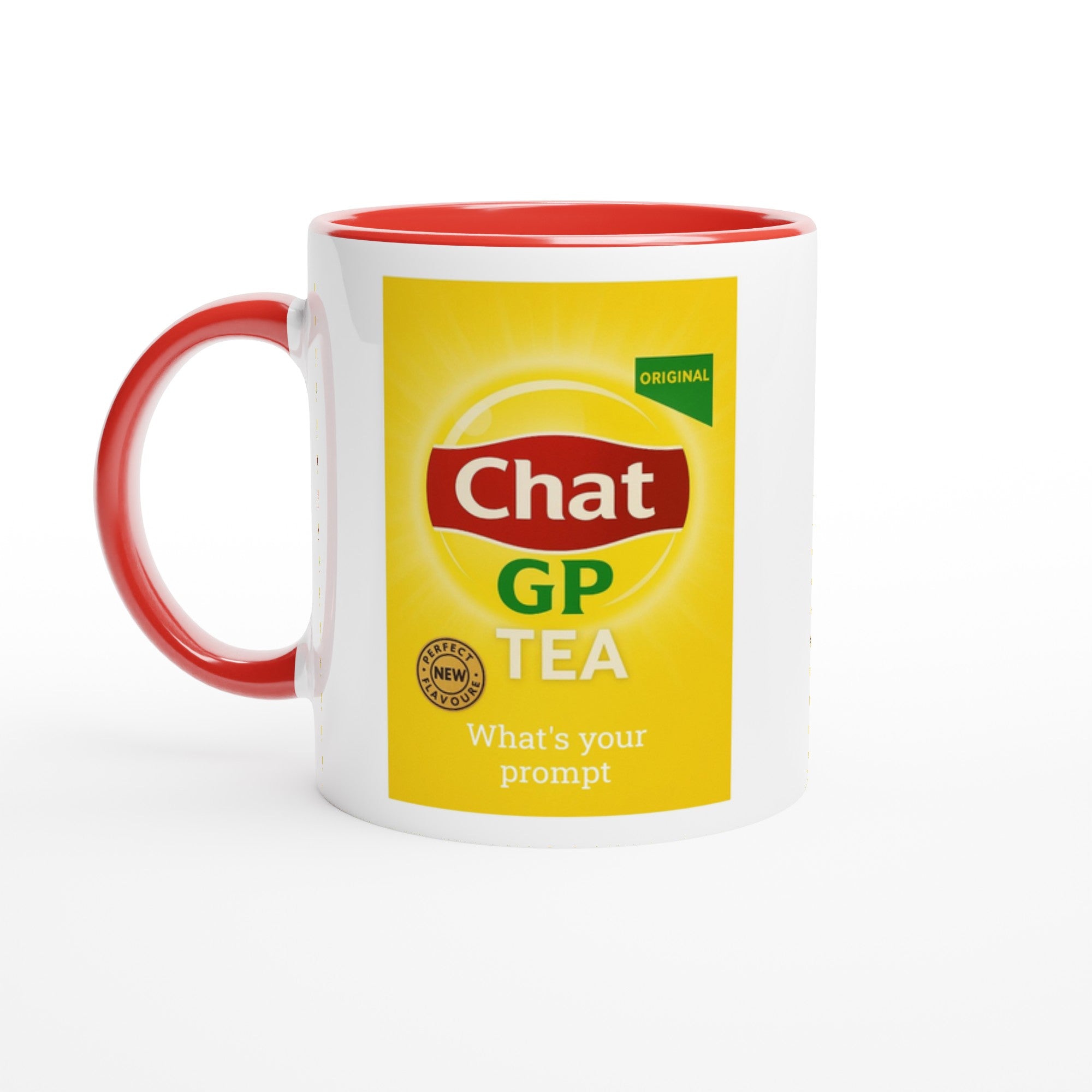 Chat GP Tea Mug - Perfect Gift for AI Lovers &amp; ChatGPT Fans - 11oz Ceramic Coffee Cup Ceramic Red