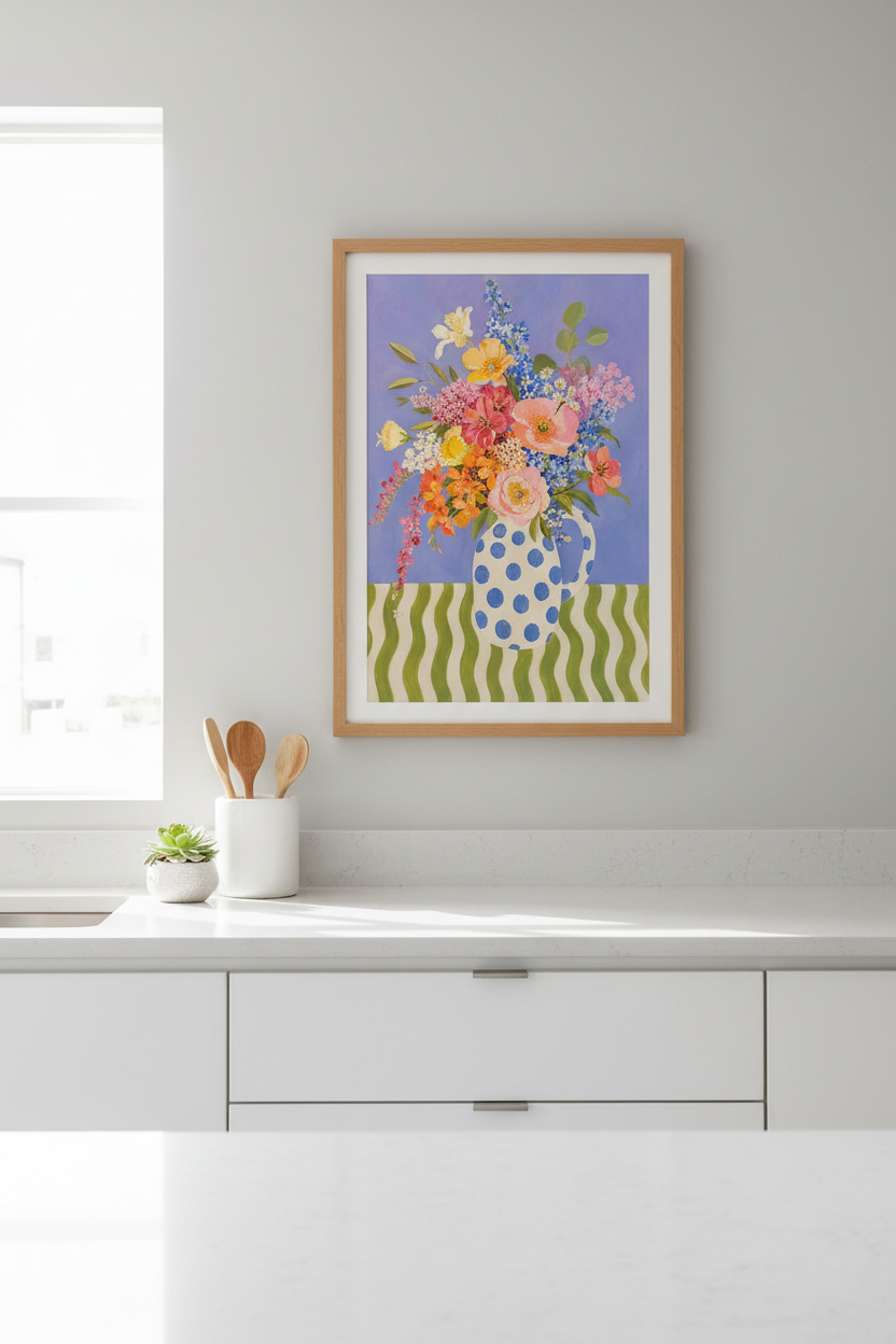 Colorful Floral Art | Living Room Decor | Abstract Poster