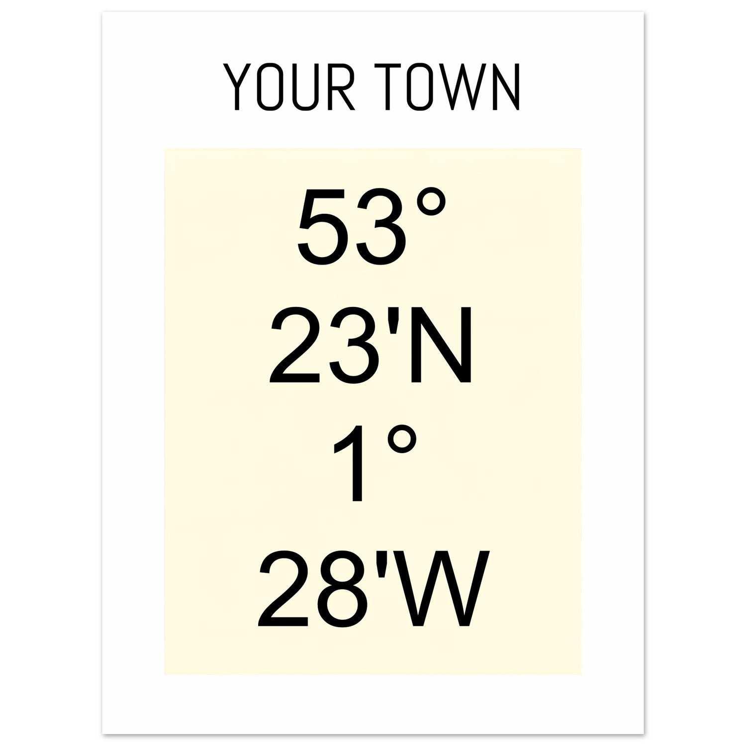 Personalized Map or Custom Location Coordinates Poster Print | Minimalist Unframed Wall Art Decor A3 A4 A5 30x40 cm 12x16″ Beige and Black