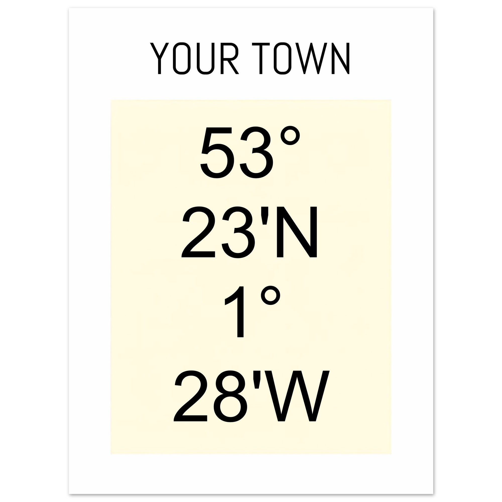 Personalized Map or Custom Location Coordinates Poster Print | Minimalist Unframed Wall Art Decor A3 A4 A5 30x40 cm 12x16″ Beige and Black