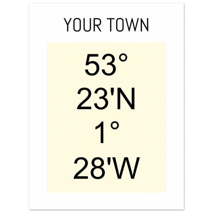 Personalized Map or Custom Location Coordinates Poster Print | Minimalist Unframed Wall Art Decor A3 A4 A5 30x40 cm 12x16″ Beige and Black