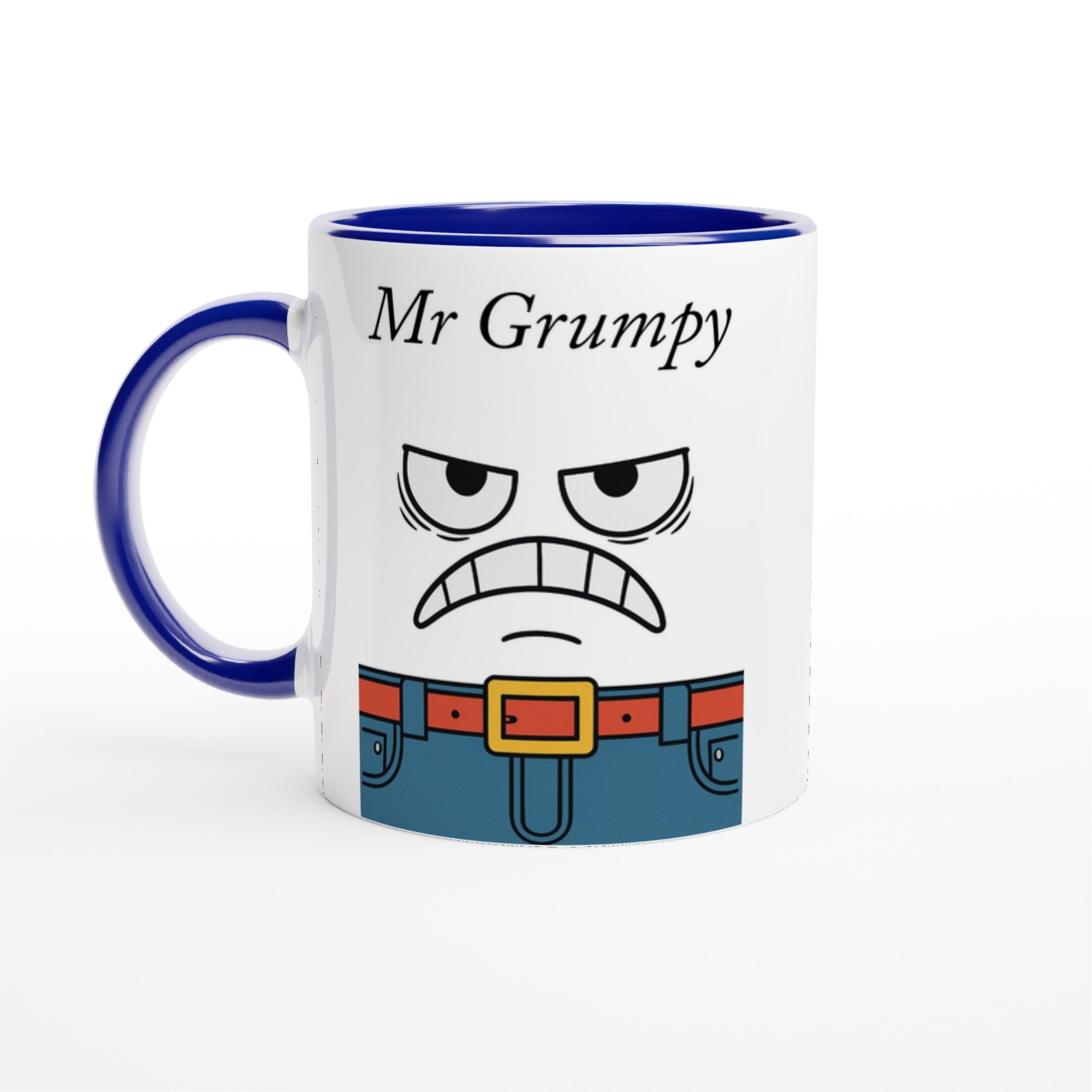 Mr Grumpy Mug – Funny Ceramic Coffee Cup – Gift for Coffee Lovers – Dishwasher &amp; Microwave Safe Ceramic Blue