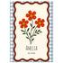 Personalized Nursery Poster – Red-Orange Floral Print, Gingham Nursery Print, Wall Art Decor 21x29.7 cm 8x12"