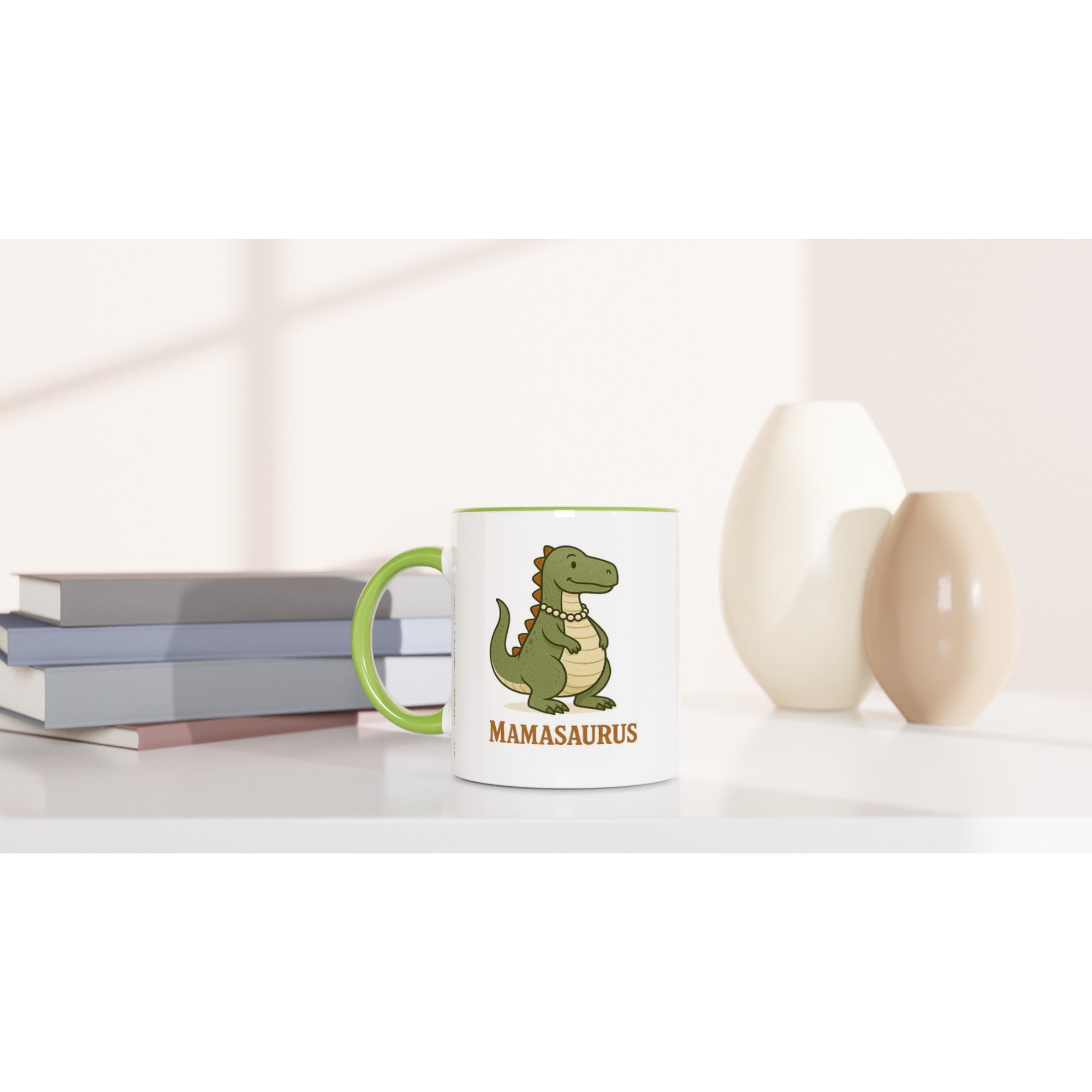 Mamasaurus Mug - Cute Dinosaur Coffee Cup - Perfect Gift for Moms