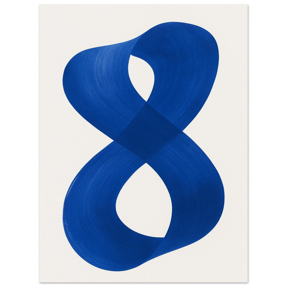 Infinity Abstract Brushstroke Art Print - Modern Minimalist Poster in Pink, Blue, Ochre, Black 15x20 cm 6x8″ Blue