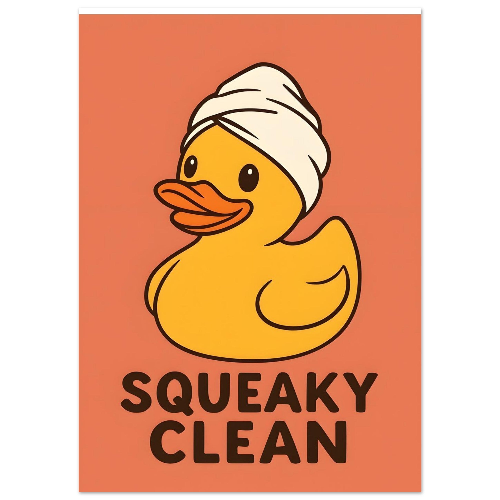 Squeaky Clean Poster - Fun Bathroom Art - Perfect for Home Decor A0 (84.1 x 118.9 cm) Orange