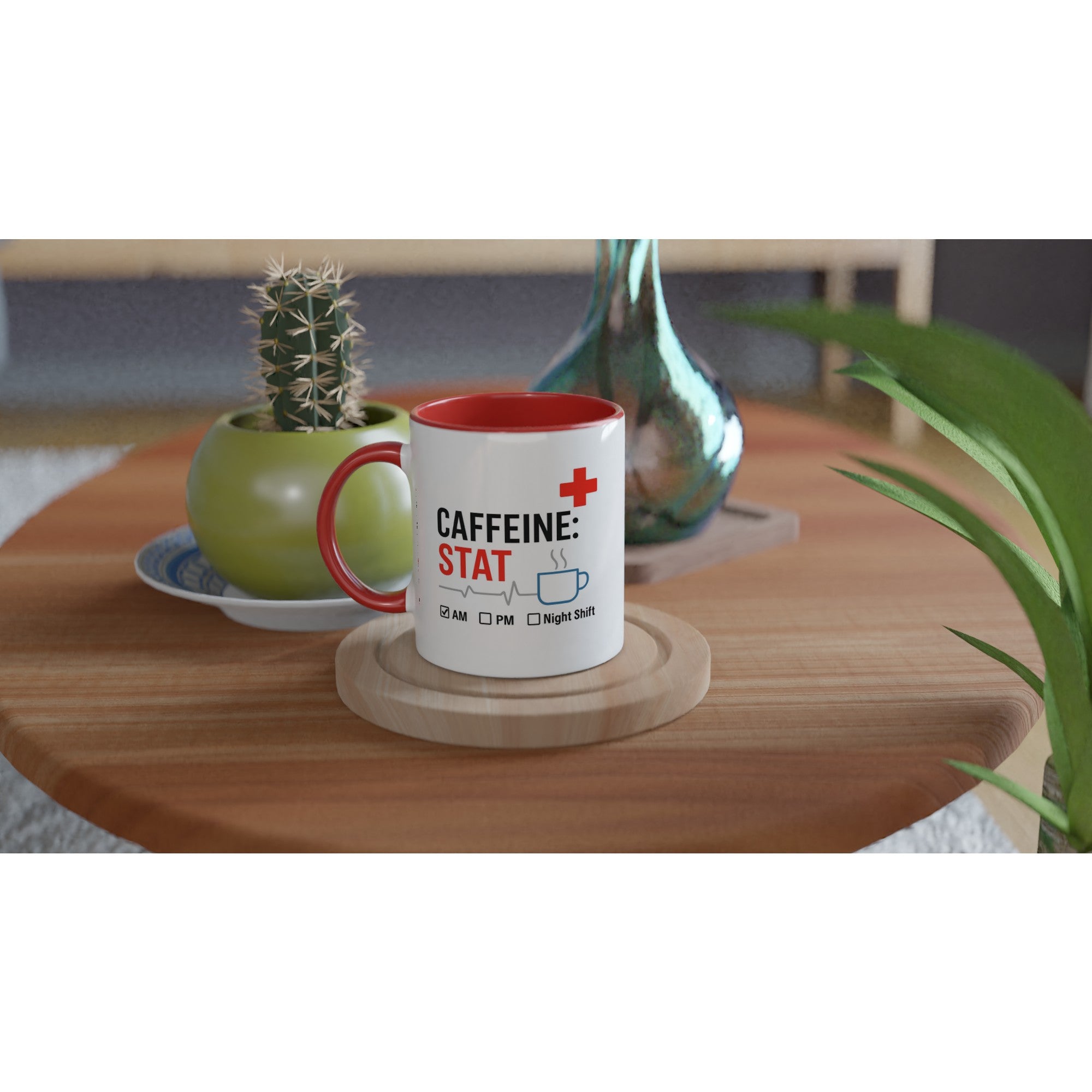 Funny Nurse Mug - Caffeine STAT Coffee Cup - Gift for Day Night Shift Healthcare Heroes - NHS