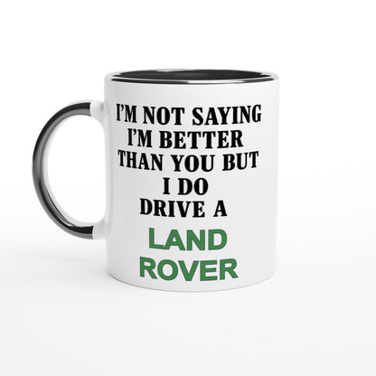 Funny Land Rover Mug – 11oz Luxury Car Driver Gift, Bold Statement Coffee Cup, Land Rover, Range Rover Lover Gift for Him or Her Ceramic Black