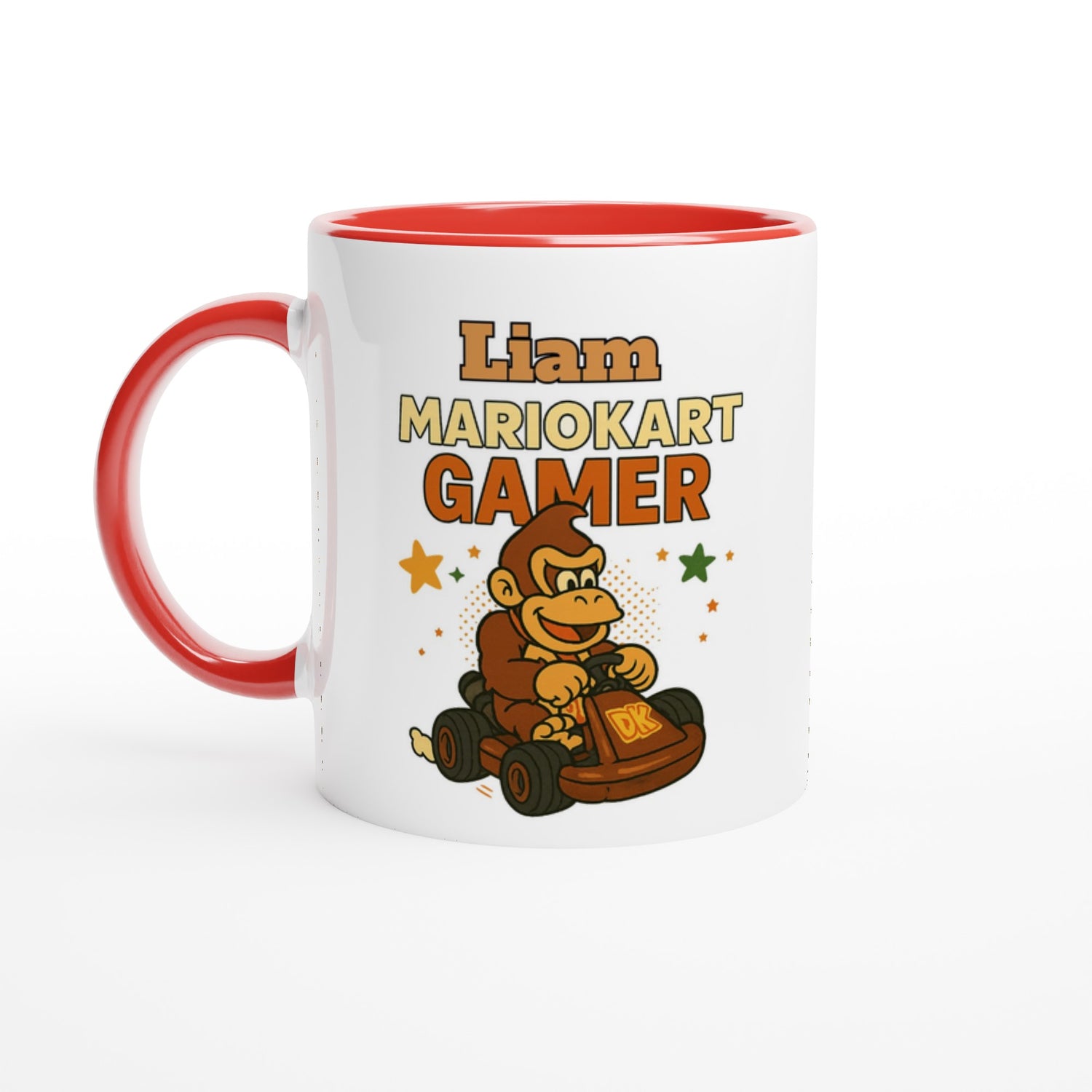 Personalized Mario Kart Gamer Mug - Donkey King Mug - Funny Gift for Gamers - 11oz Ceramic Coffee Cup Ceramic Red