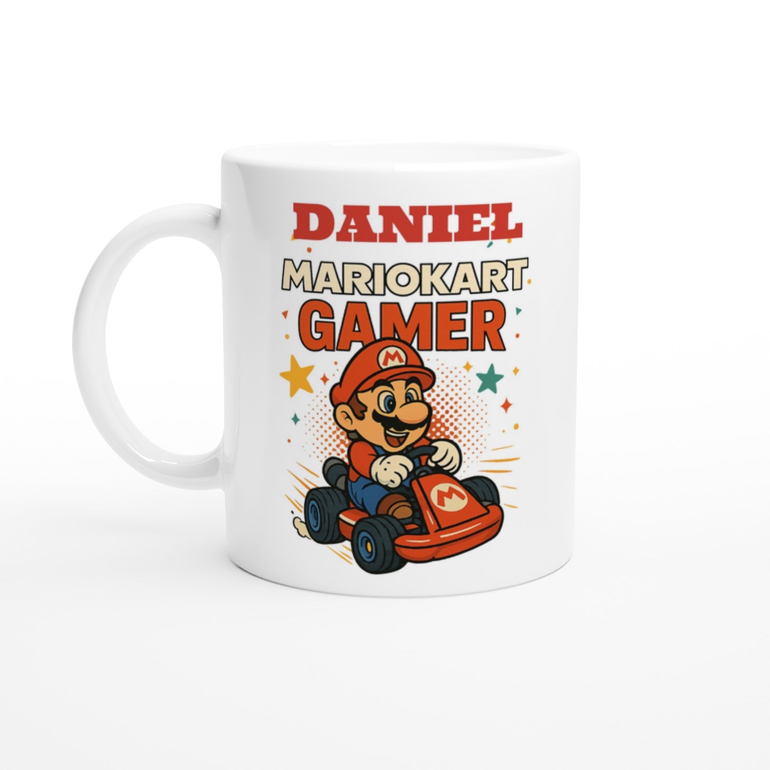 Custom Mario Kart Gamer Mug – Funny Gift for Gamers – 11oz Coffee Cup Ceramic White