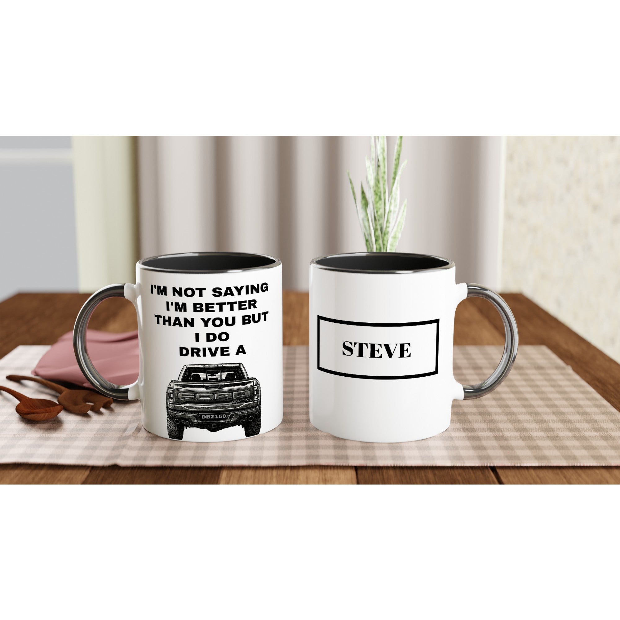 Funny Personalized Ford Raptor Mug - Custom Truck Lover Gift - 11oz Ceramic Coffee Cup