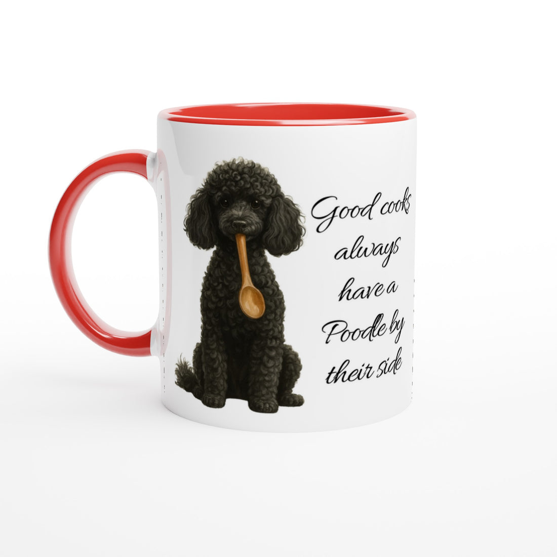 Good Cooks Mug - 11oz Coffee Cup with Poodle Design - Perfect Gift for Dog Lovers Ceramic Red