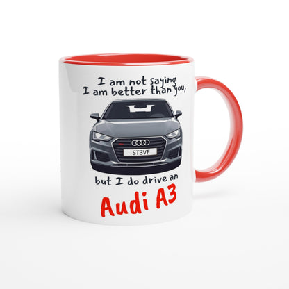 Funny Personalized Audi A3 Mug - 11oz Ceramic - Car Lovers Gift - Dishwasher &amp; Microwave Safe