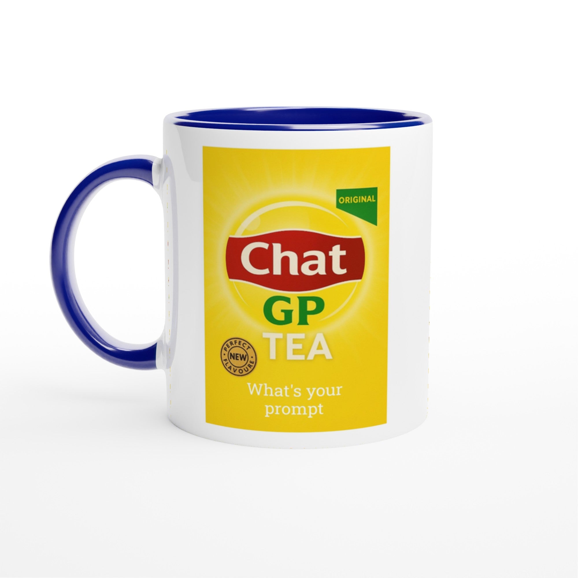 Chat GP Tea Mug - Perfect Gift for AI Lovers &amp; ChatGPT Fans - 11oz Ceramic Coffee Cup Ceramic Blue