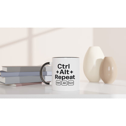 CTRL + ALT + REPEAT Mug - Funny Gift for Tech Lovers - Ceramic Coffee Cup