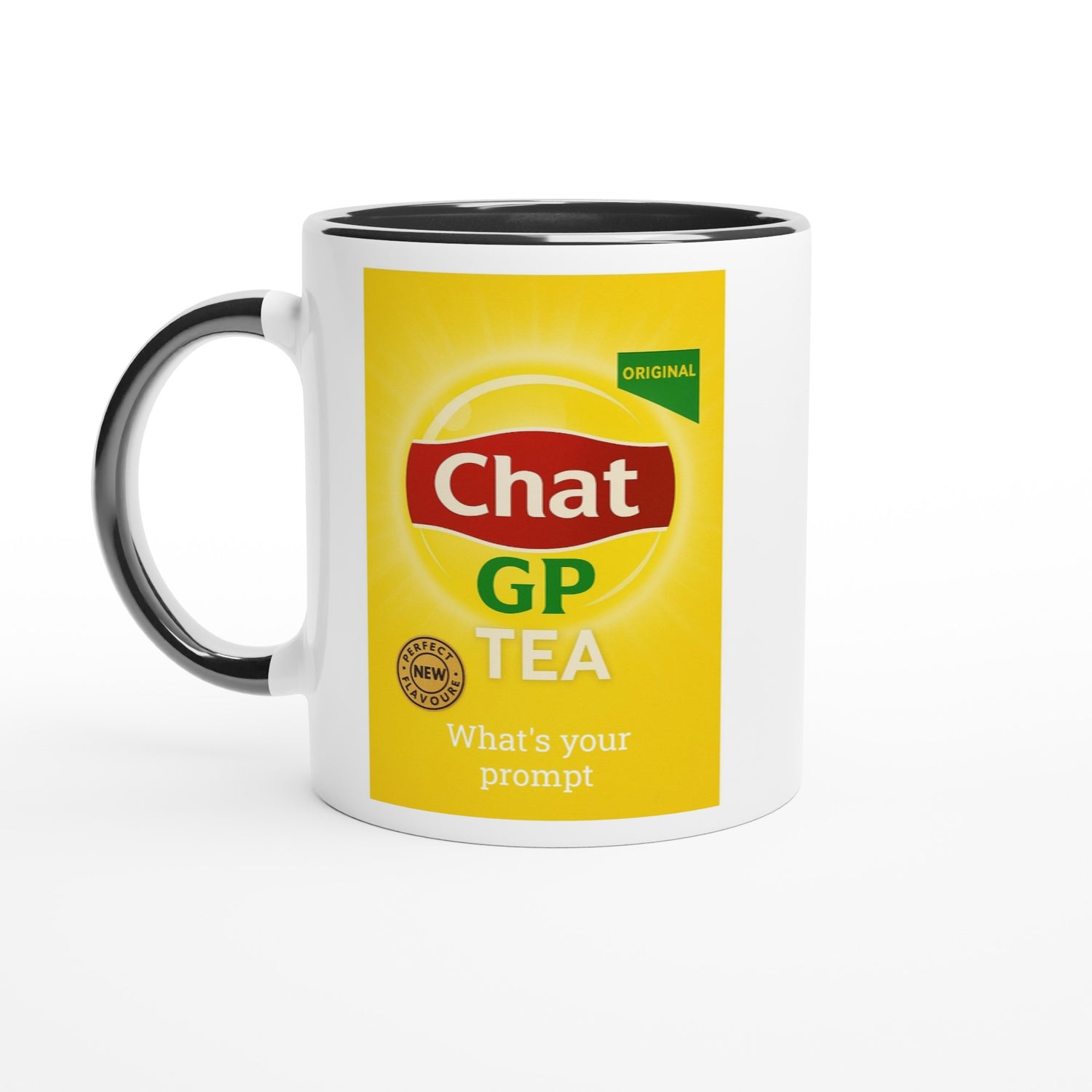 Chat GP Tea Mug - Perfect Gift for AI Lovers &amp; ChatGPT Fans - 11oz Ceramic Coffee Cup Ceramic Black
