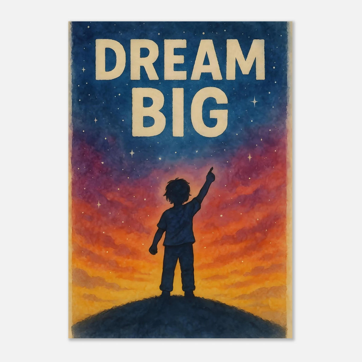 Dream Big Poster - Motivational Art - Kids Room Wall Art - Growth Mindset Art | Wall Art | Printable Poster | Home Decor | Minimalist Print A1 (59.4 x 84.1 cm)