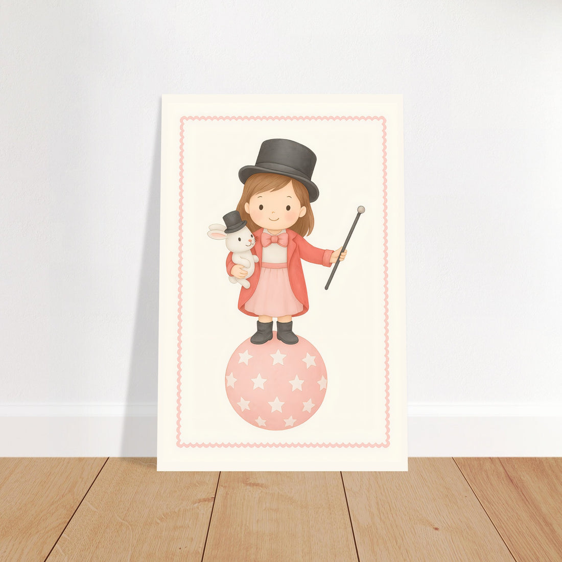 Whimsical Circus Girl Poster - Classic Wall Art for Kids Nursery - Fun & Playful Decor Print 30x45 cm 12x18″
