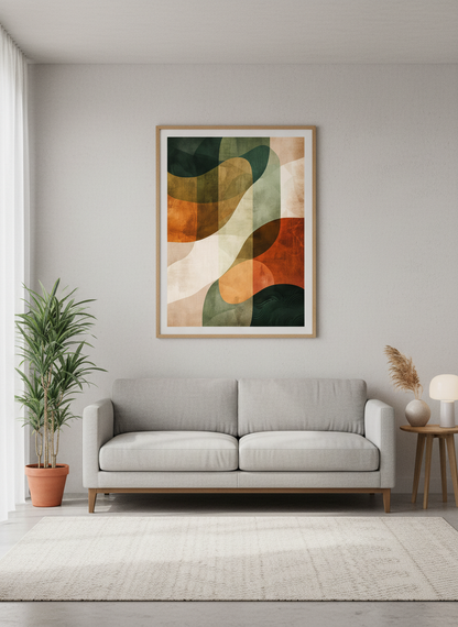 Autumn Currents - Earth-Tone Abstract Flow Art Print