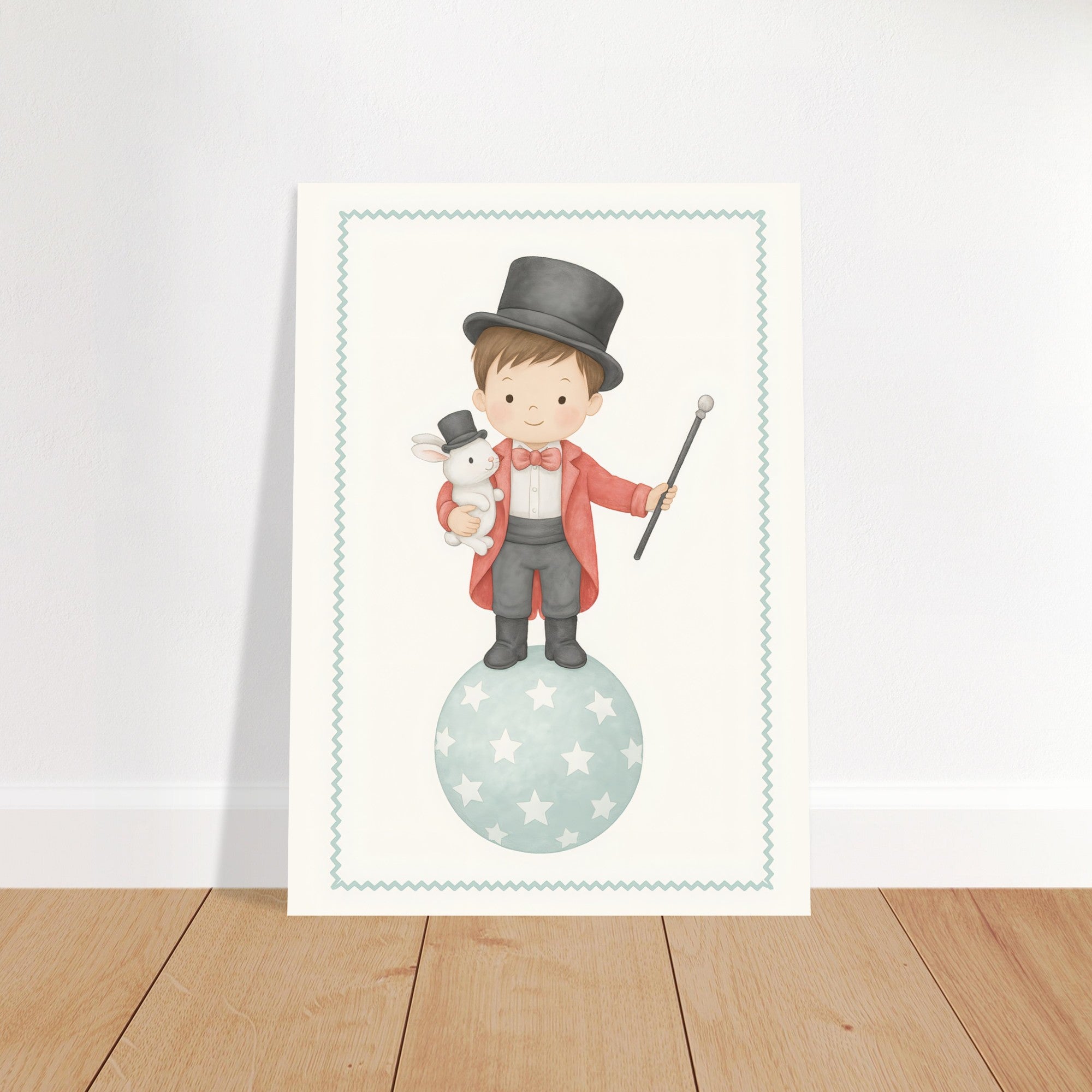 Circus Boy Poster Print - Classic Matte Art for Kids Nursery - Fun &amp; Whimsical Decor Print 50x70 cm 20x28″
