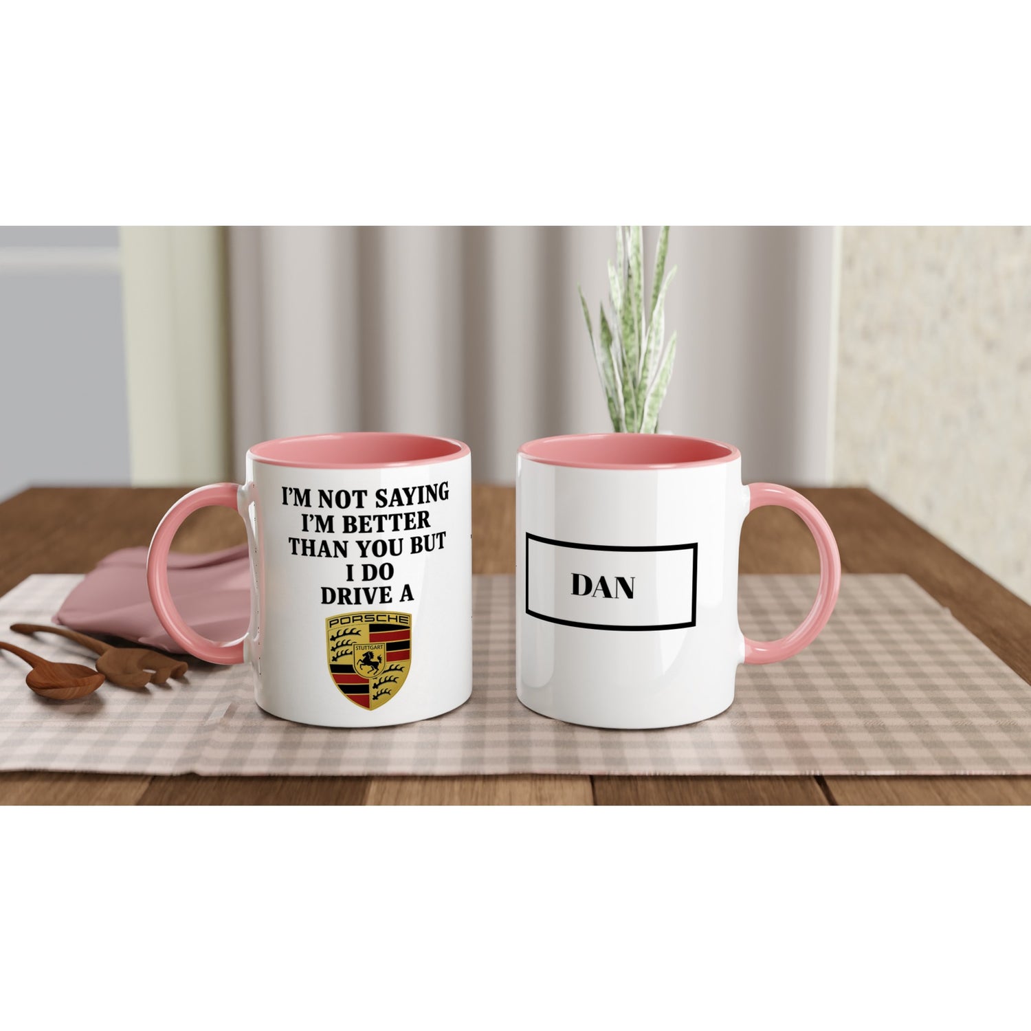 Porsche Passion: Personalized Ceramic Coffee Mug Ceramic Pink