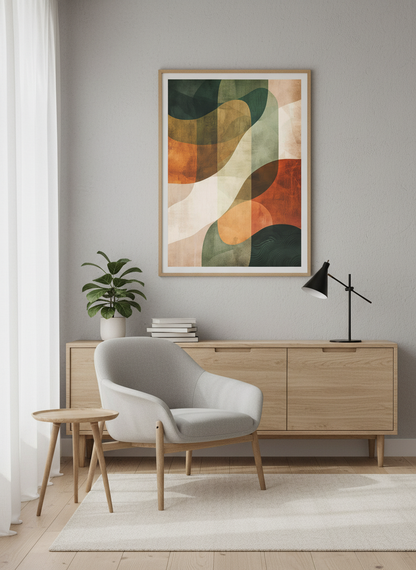 Autumn Currents - Earth-Tone Abstract Flow Art Print