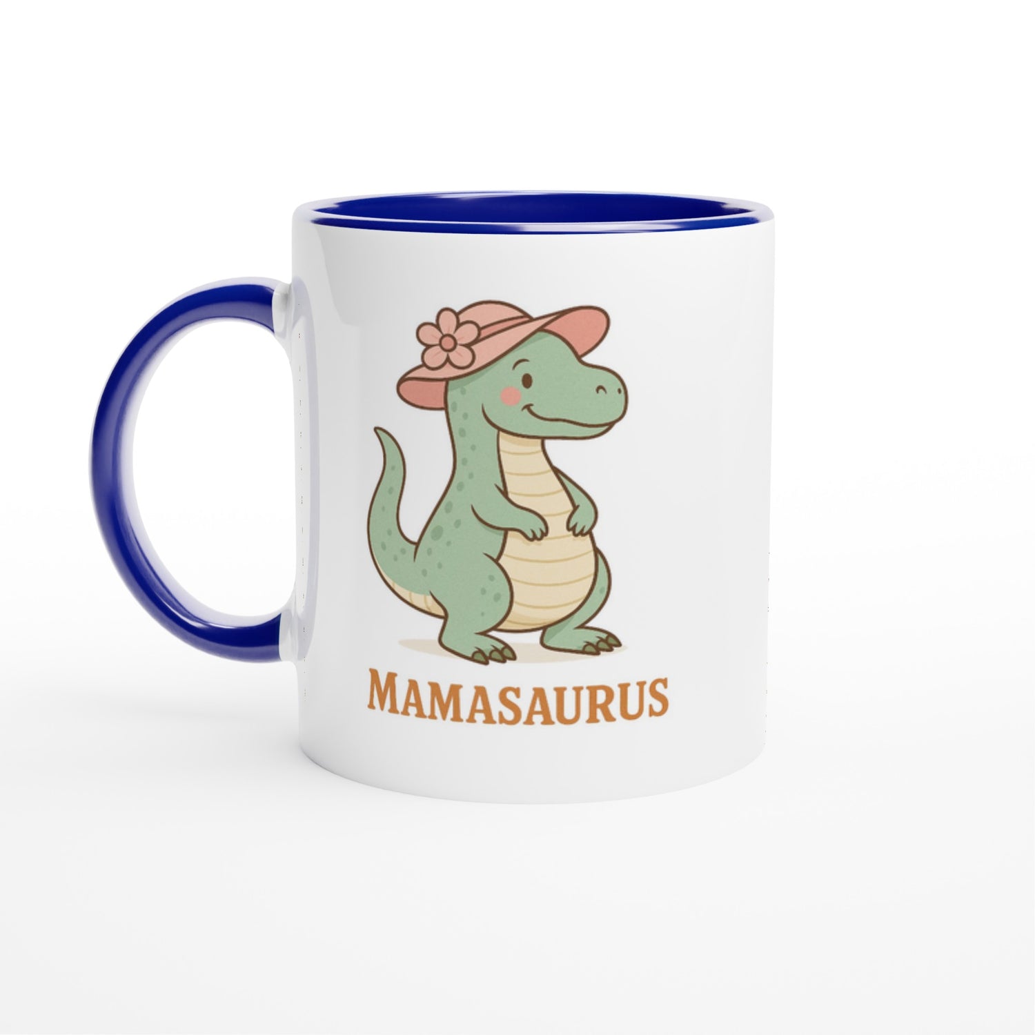 Mamasaurus Mug - Cute Dinosaur Coffee Cup - Perfect Gift for Moms Ceramic Blue