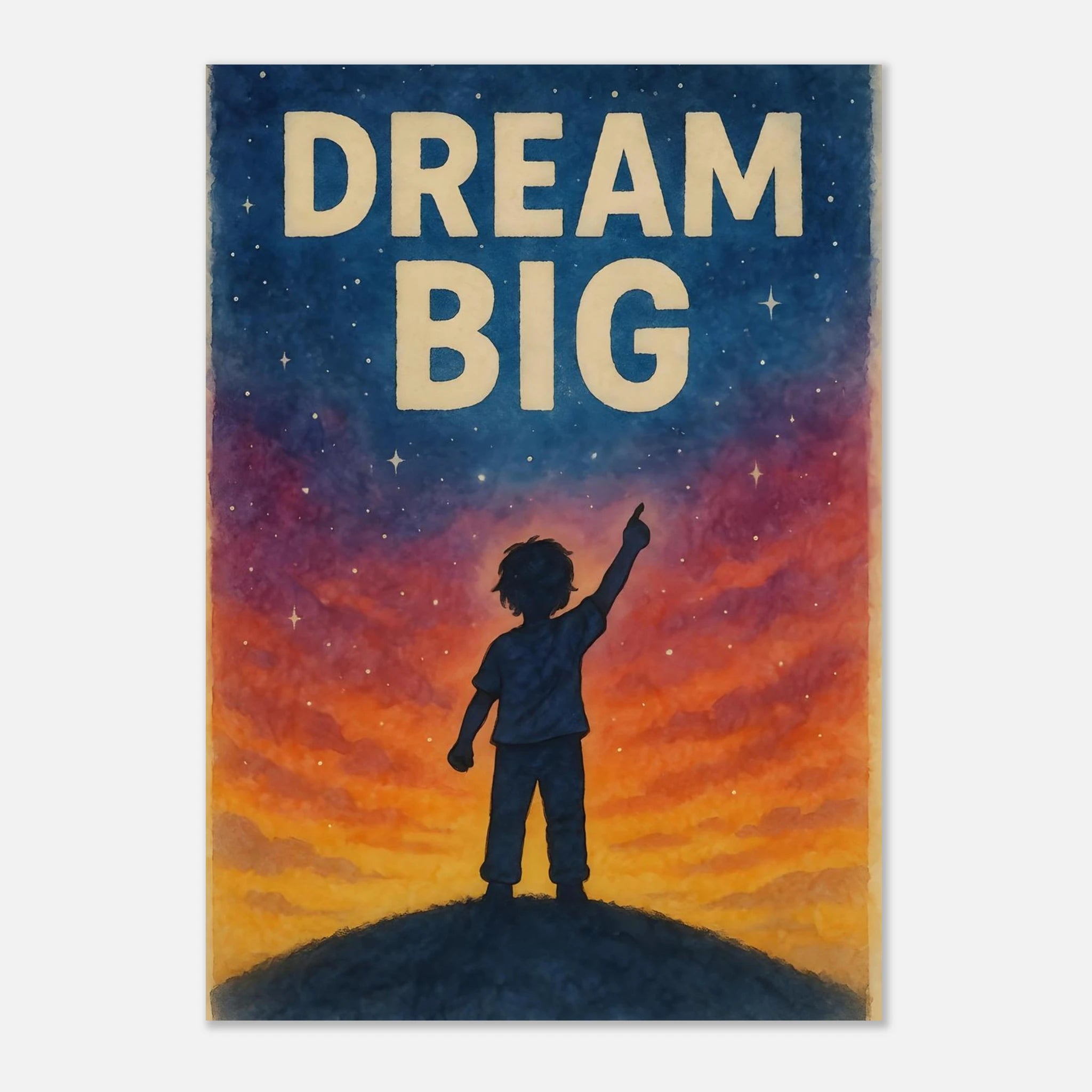 Dream Big Poster - Motivational Art - Kids Room Wall Art - Growth Mindset Art | Wall Art | Printable Poster | Home Decor | Minimalist Print A3 (29.7 x 42 cm)