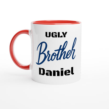 Brother Mug - Blue Brush Script Mug with Heart – Blue Calligraphy 11oz Coffee Cup – Gift for Brother, Birthday or Everyday Surprise