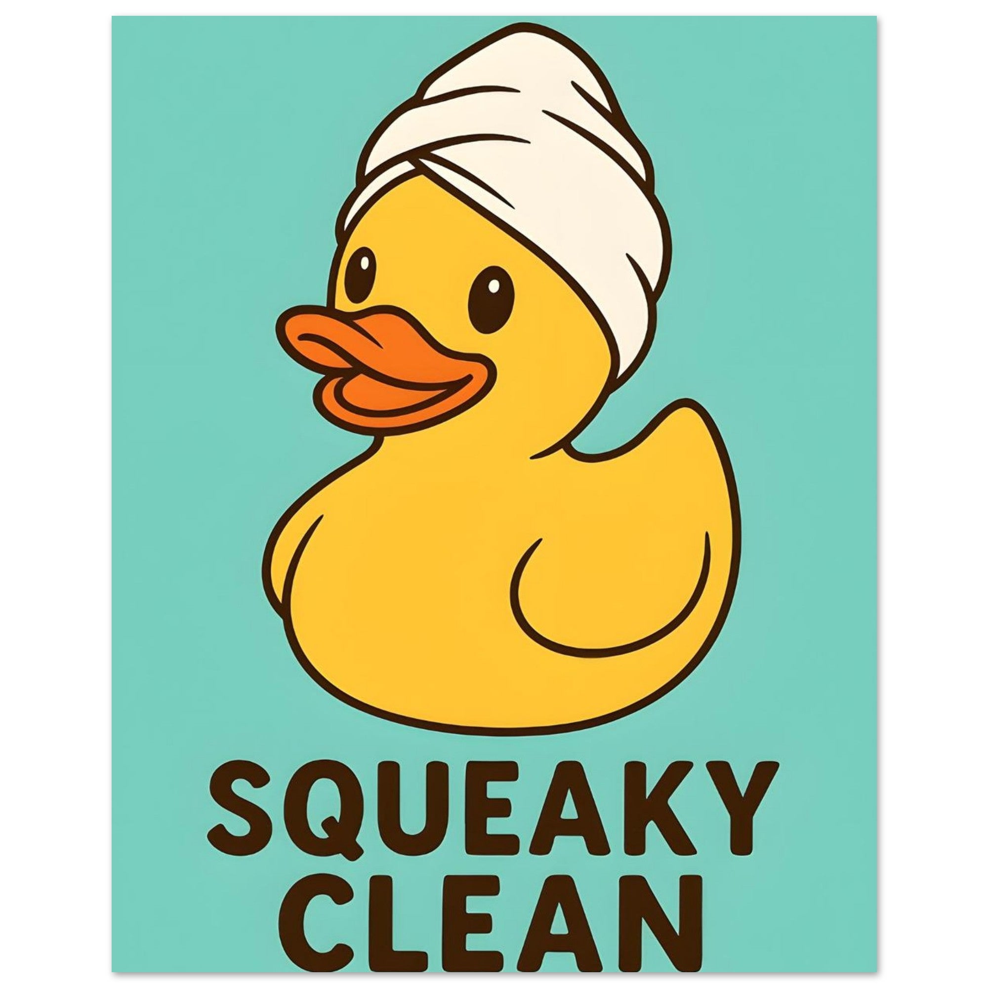Squeaky Clean Poster - Fun Bathroom Art - Perfect for Home Decor 40x50 cm 16x20″ Green