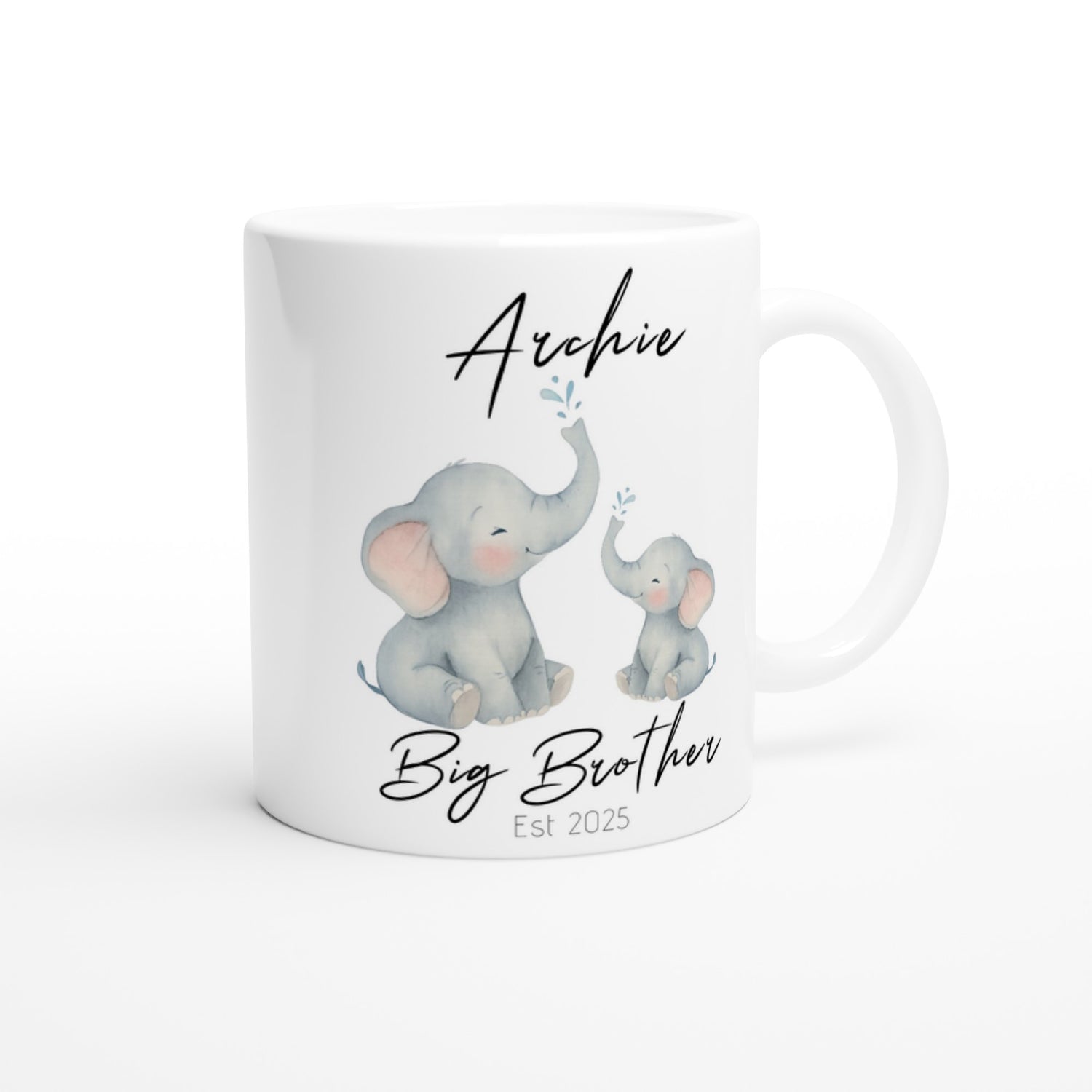 Big Brother or Big Sister Mug - Custom Pregnancy Announcement Gift - 11oz Ceramic Coffee Cup Ceramic White