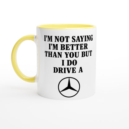 Personalized Mercedes Benz Mug - Custom Car Lover Gift - 11oz Ceramic Mug in Colors Ceramic Yellow