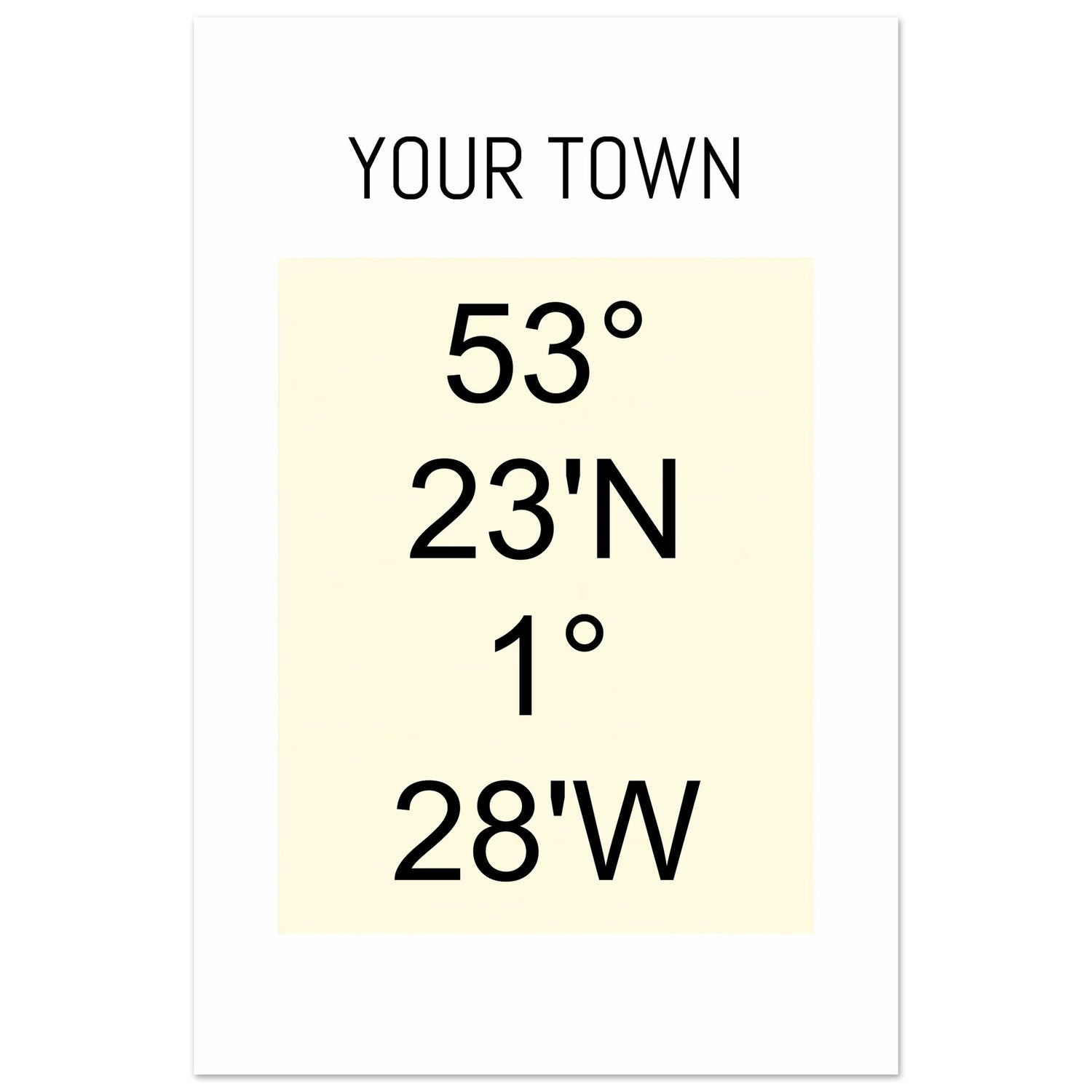 Personalized Map or Custom Location Coordinates Poster Print | Minimalist Unframed Wall Art Decor A3 A4 A5 60x90 cm 24x36″ Beige and Black