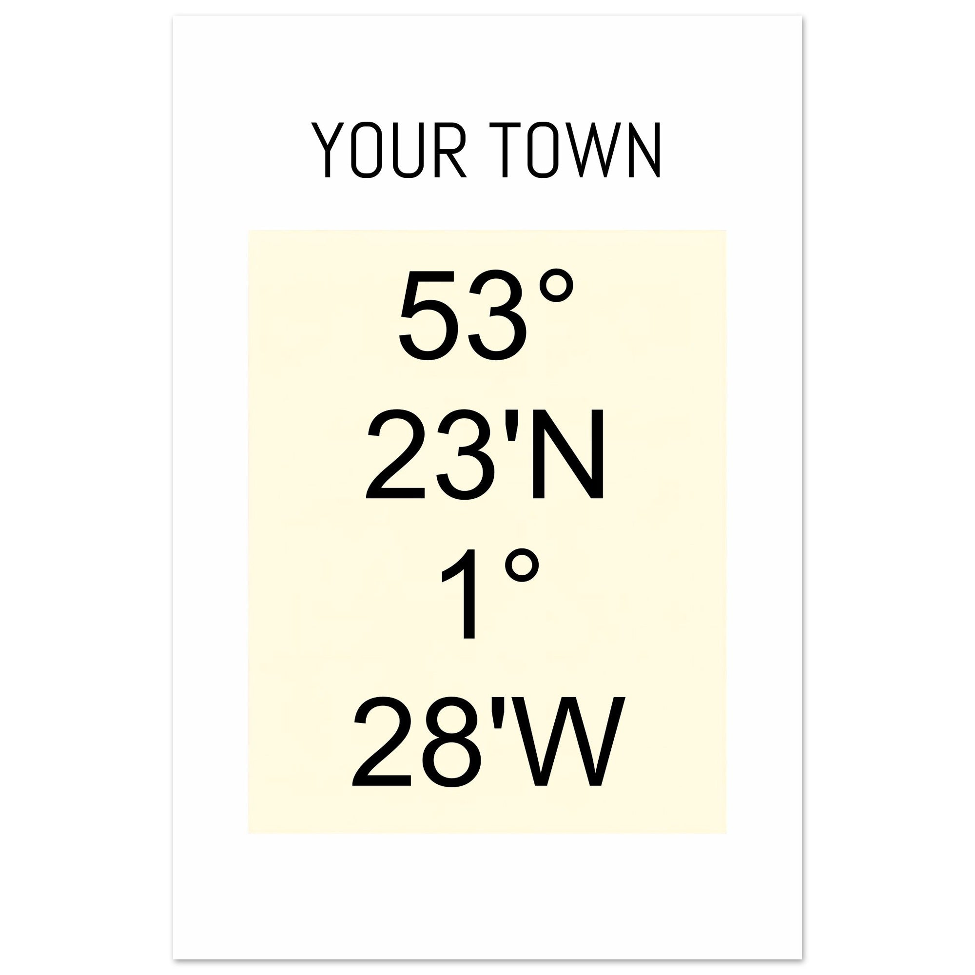 Personalized Map or Custom Location Coordinates Poster Print | Minimalist Unframed Wall Art Decor A3 A4 A5 60x90 cm 24x36″ Beige and Black