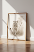 Lioness Sketch Wall Art | Sepia Safari Animal Print, Living Room Decor