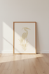 Minimalist Heron Wall Art | Gold Line Crane Drawing, Coastal Living Room Decor Posterk