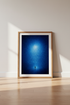 Celestial Vortex Wall Art | Blue Surrealism Poster, Modern Living Room Decor