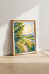 Meadow Landscape Watercolor | Sunlit Wildflower Mountain Path, Nature Wall Art