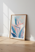 Bird of Paradise Wall Art | Pastel Tropical Floral Decor | Modern Botanical Poster