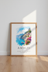 Amalfi Italy Watercolor Art | Mediterranean Coastal Decor | Travel Poster