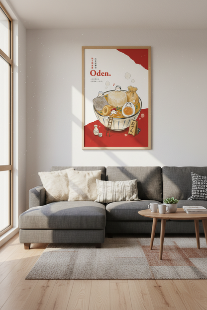 Japanese Oden Food Art | Cute Kawaii Kitchen Decor, Aesthetic Poster Print