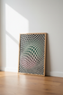 Abstract Geometric Grid Wall Art | Emerald & Purple Op Art Print | Modern Home Decor