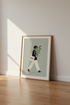 Bauhaus Girl with Plant Wall Art | Sage Green Minimalist Poster | Modern Apartment Decor