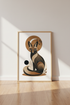 Mystical Fox Moon Wall Art | Geometric Folk Poster, Modern Bohemian Decor